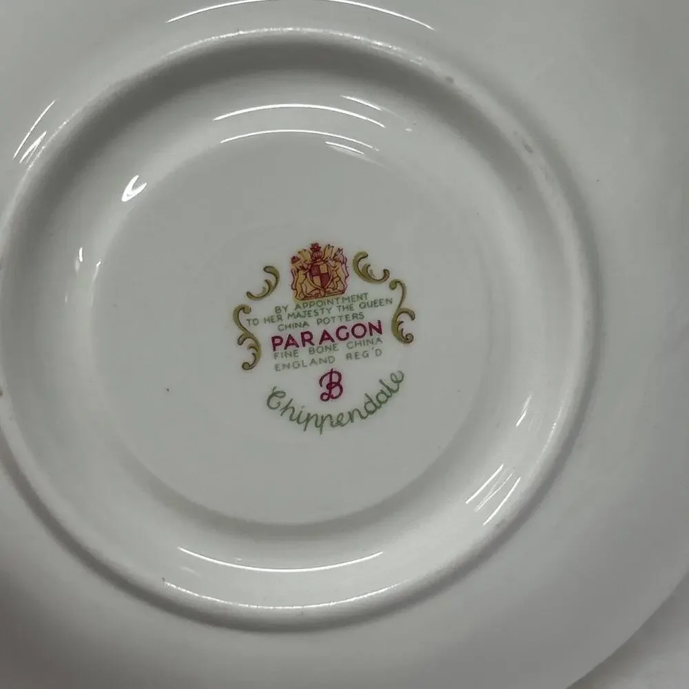 Vintage Paragon Chippendale B Love Story Cup & Saucer Teacup Fine Bone China